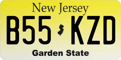 NJ license plate B55KZD