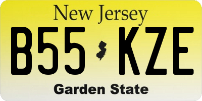 NJ license plate B55KZE