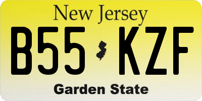 NJ license plate B55KZF