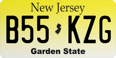NJ license plate B55KZG