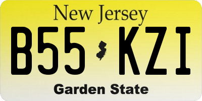 NJ license plate B55KZI