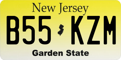 NJ license plate B55KZM