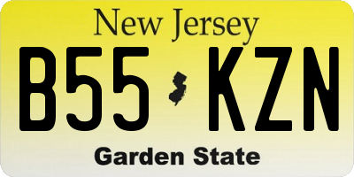 NJ license plate B55KZN