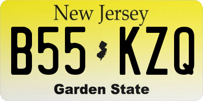 NJ license plate B55KZQ