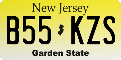 NJ license plate B55KZS