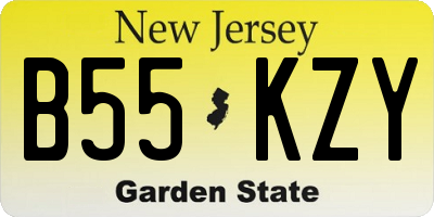 NJ license plate B55KZY