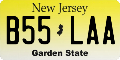 NJ license plate B55LAA