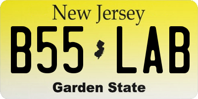 NJ license plate B55LAB