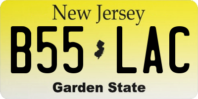 NJ license plate B55LAC