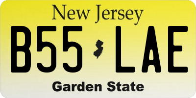 NJ license plate B55LAE