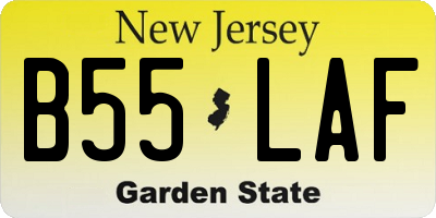 NJ license plate B55LAF