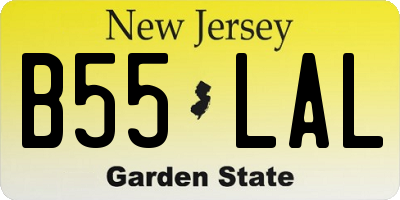 NJ license plate B55LAL
