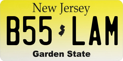 NJ license plate B55LAM