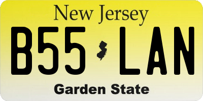 NJ license plate B55LAN