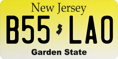 NJ license plate B55LAO