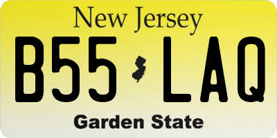 NJ license plate B55LAQ
