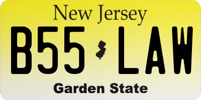 NJ license plate B55LAW