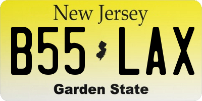 NJ license plate B55LAX