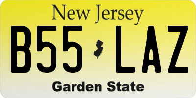 NJ license plate B55LAZ
