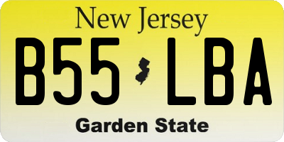 NJ license plate B55LBA