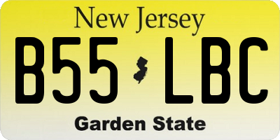 NJ license plate B55LBC