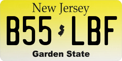 NJ license plate B55LBF
