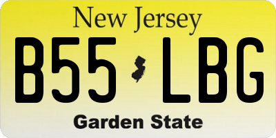 NJ license plate B55LBG