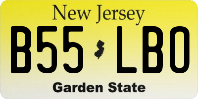 NJ license plate B55LBO