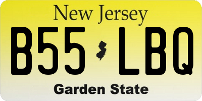 NJ license plate B55LBQ