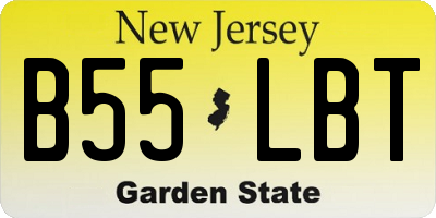 NJ license plate B55LBT