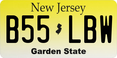 NJ license plate B55LBW
