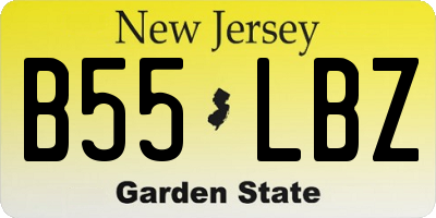 NJ license plate B55LBZ