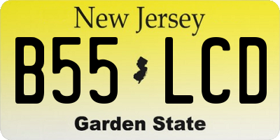 NJ license plate B55LCD