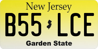 NJ license plate B55LCE