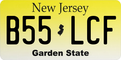 NJ license plate B55LCF