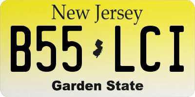 NJ license plate B55LCI