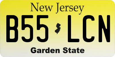 NJ license plate B55LCN