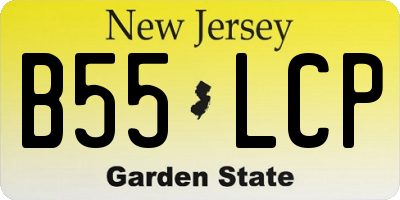 NJ license plate B55LCP