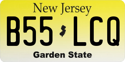 NJ license plate B55LCQ