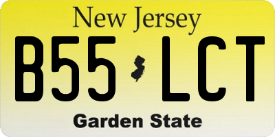 NJ license plate B55LCT
