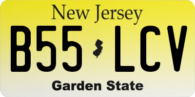 NJ license plate B55LCV