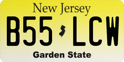 NJ license plate B55LCW