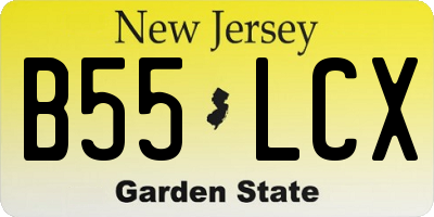 NJ license plate B55LCX