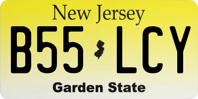NJ license plate B55LCY