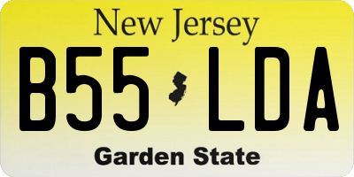 NJ license plate B55LDA