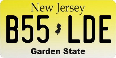NJ license plate B55LDE