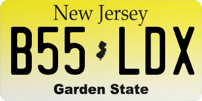 NJ license plate B55LDX