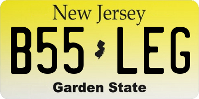 NJ license plate B55LEG