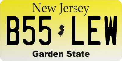NJ license plate B55LEW