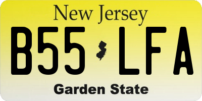 NJ license plate B55LFA